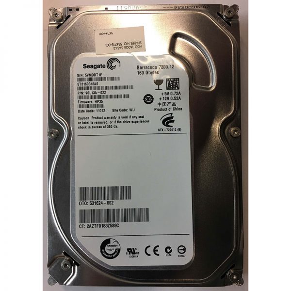 9SL13A-022 - Seagate 160GB 7200 RPM SATA 3.5" HDD