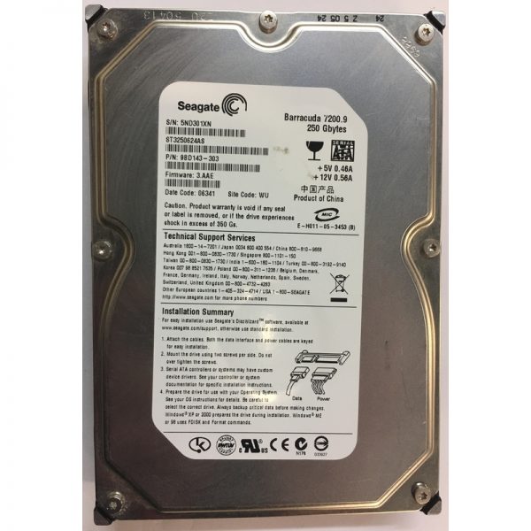 ST3250624AS - Seagate 250GB 7200 RPM SATA 3.5" HDD