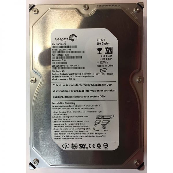 ST3250823NS - Seagate 250GB 7200 RPM SATA 3.5" HDD