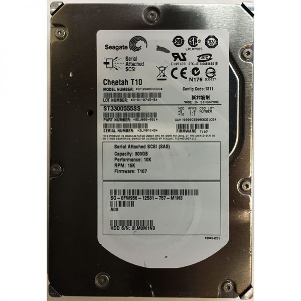 9DJ066-051 - Seagate 300GB 10K RPM SAS 3.5" HDD w/ tray