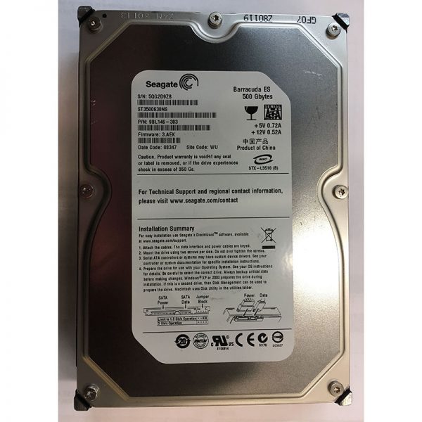 ST3500630NS - Seagate 500GB 7200 RPM SATA 3.5" HDD