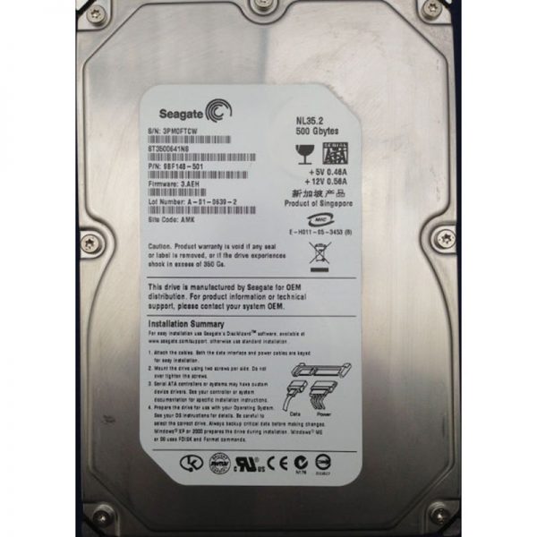 ST3500641NS - Seagate 500GB 7200 RPM SATA 3.5" HDD