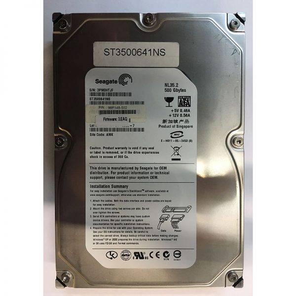 9BF148-502 - Seagate 500GB 7200 RPM SATA 3.5" HDD