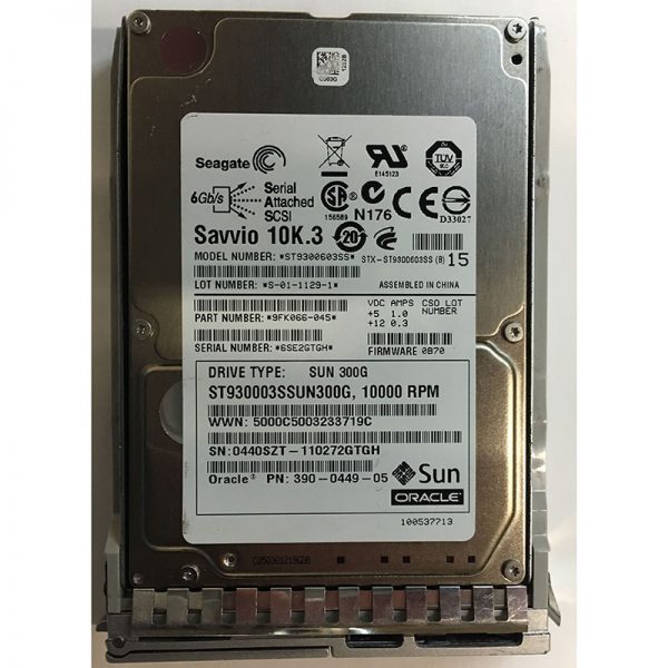 ST930003SSUN300G - Sun 300GB 10K RPM SAS 2.5" HDD w/ tray