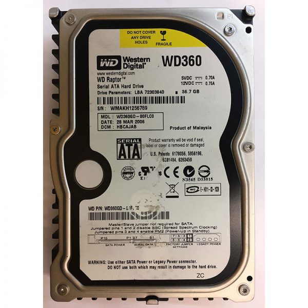 WD360GD-00FLC0 - Western Digital 36GB 10K RPM SATA 3.5" HDD