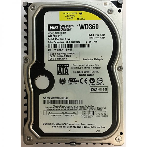 WD360GD-00FLA2 - Western Digital 36GB 10K RPM SATA 3.5" HDD