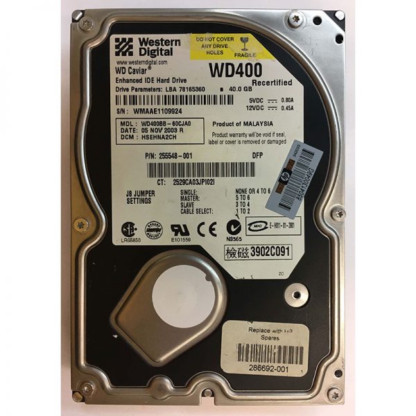 255548-001 - HP 40GB 7200 RPM IDE 3.5" HDD