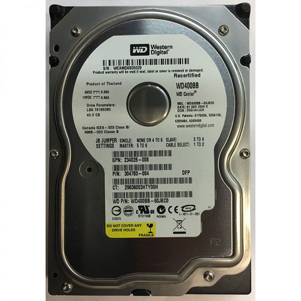 WD400BB-60JKC0 - Western Digital 40GB 7200 RPM IDE 3.5" HDD