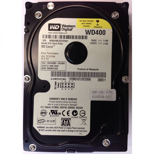 WD400BD-23LRA0 - Western Digital 40GB 7200 RPM SATA 3.5" HDD