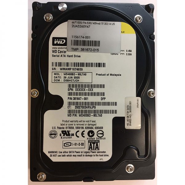 WD400BD-60LTA0 - Western Digital 40GB 7200 RPM SATA 3.5" HDD