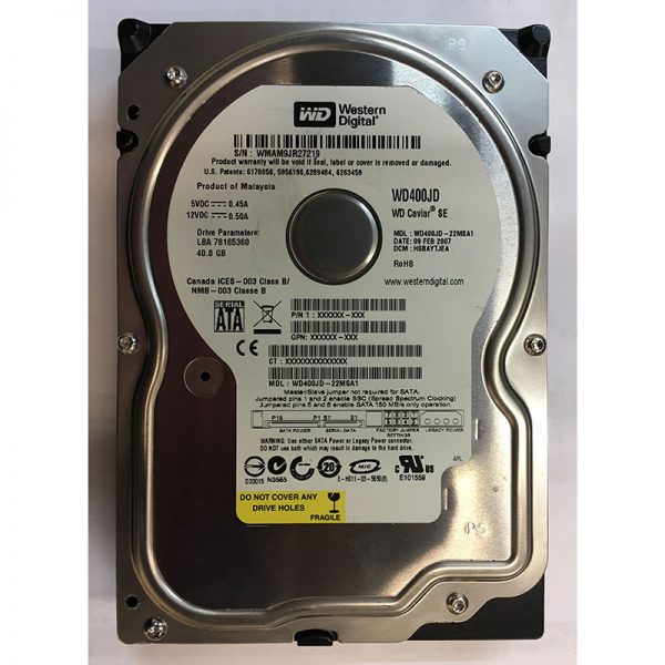 WD400JD-22MSA1 - Western Digital 40GB 7200 RPM SATA 3.5" HDD