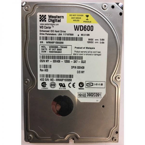 00X439 - Dell 60GB 7200 RPM IDE 3.5" HDD