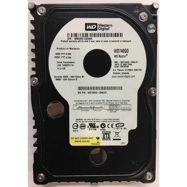 WD740GD-00NLR1 - Western Digital 74GB 10K RPM SATA 3.5" HDD