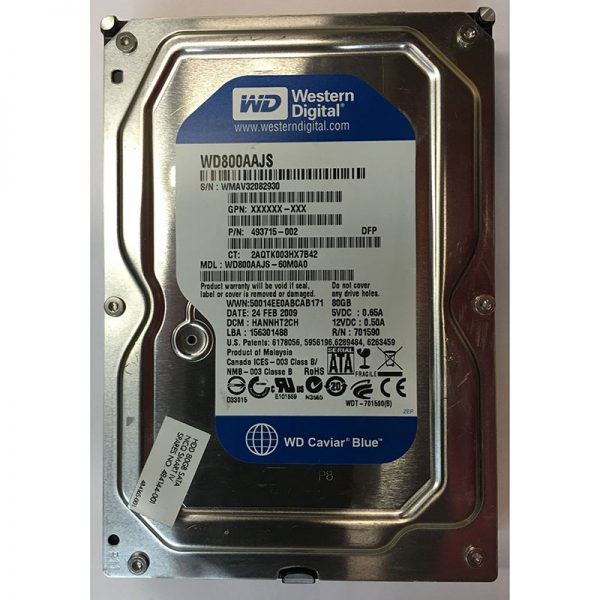 WD800AAJS-60M0A1 - Western Digital 80GB 7200 RPM SATA 3.5" HDD