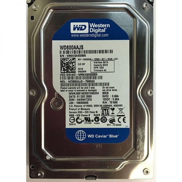 WD800AAJS-75M0A0 - Western Digital 80GB 7200 RPM SATA 3.5" HDD