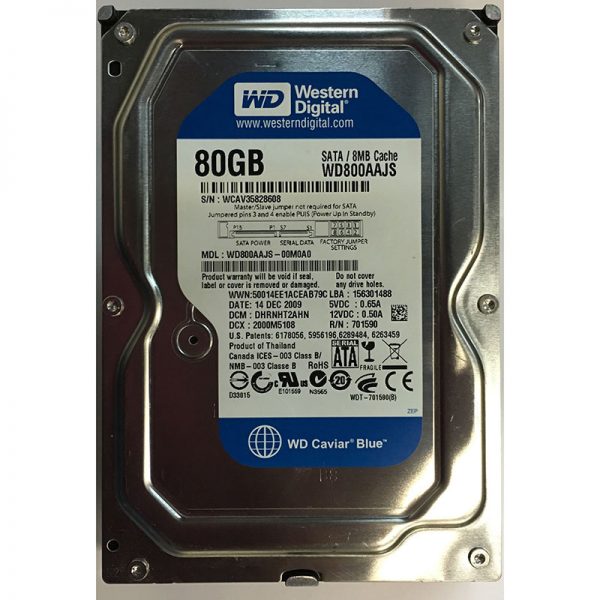 WD800AAJS-00M0A0 - Western Digital 80GB 7200 RPM SATA 3.5" HDD