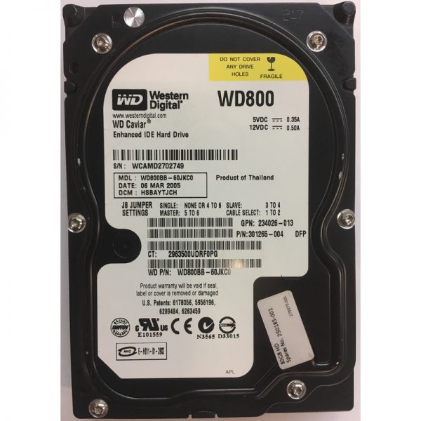 301265-004 - HP 80GB 7200 RPM IDE 3.5" HDD