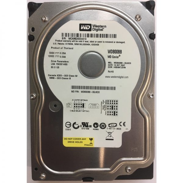 WD800BB-00JKC0 - Western Digital 80GB 7200 RPM IDE 3.5" HDD