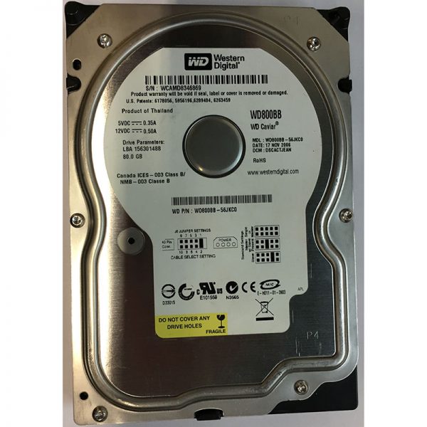 WD800BB-56JKC0 - Western Digital 80GB 7200 RPM IDE 3.5" HDD