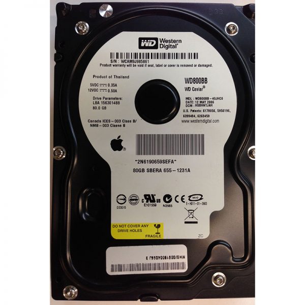 WD800BB-40JHC0 - Western Digital 80GB 7200 RPM SATA 3.5" HDD