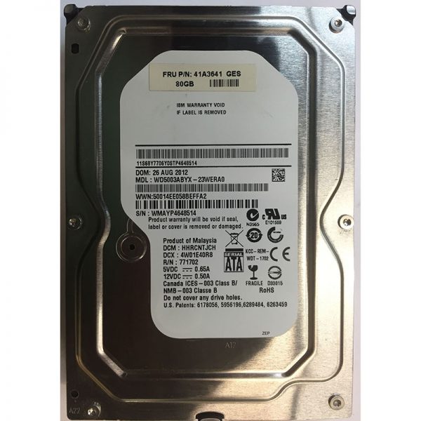 WD5003ABYX - Western Digital 80GB 7200 RPM SATA 3.5" HDD