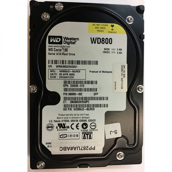 366993-002 - HP 80GB 7200 RPM SATA 3.5" HDD