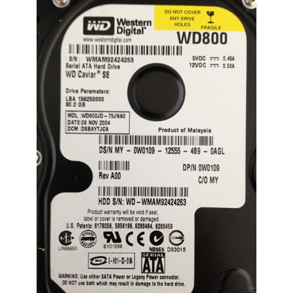 WD800JD-75JNA0 - Western Digital 80GB 7200 RPM SATA 3.5" HDD