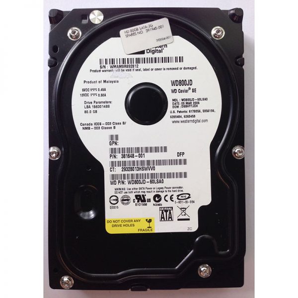 WD800JD-60LSA0 - Western Digital 80GB 7200 RPM SATA 3.5" HDD