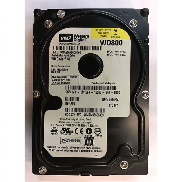 WD800JD-75JNC0 - Western Digital 80GB 7200 RPM SATA 3.5" HDD