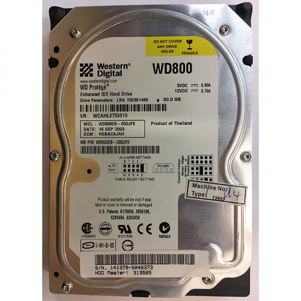 WD800EB-00DJF0 - Western Digital 80GB 7200 RPM IDE 3.5" HDD