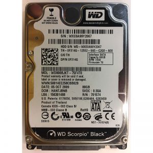 WD800BJKT-75F4T0 - Western Digital 80GB 7200 RPM SATA 2.5" HDD