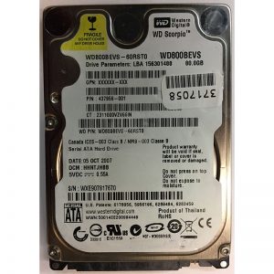 WD800BEVS-60RST0 - Western Digital 80GB 5400 RPM SATA 2.5" HDD