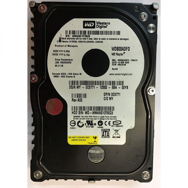 0C9771 - Dell 80GB 10K RPM SATA 3.5" HDD