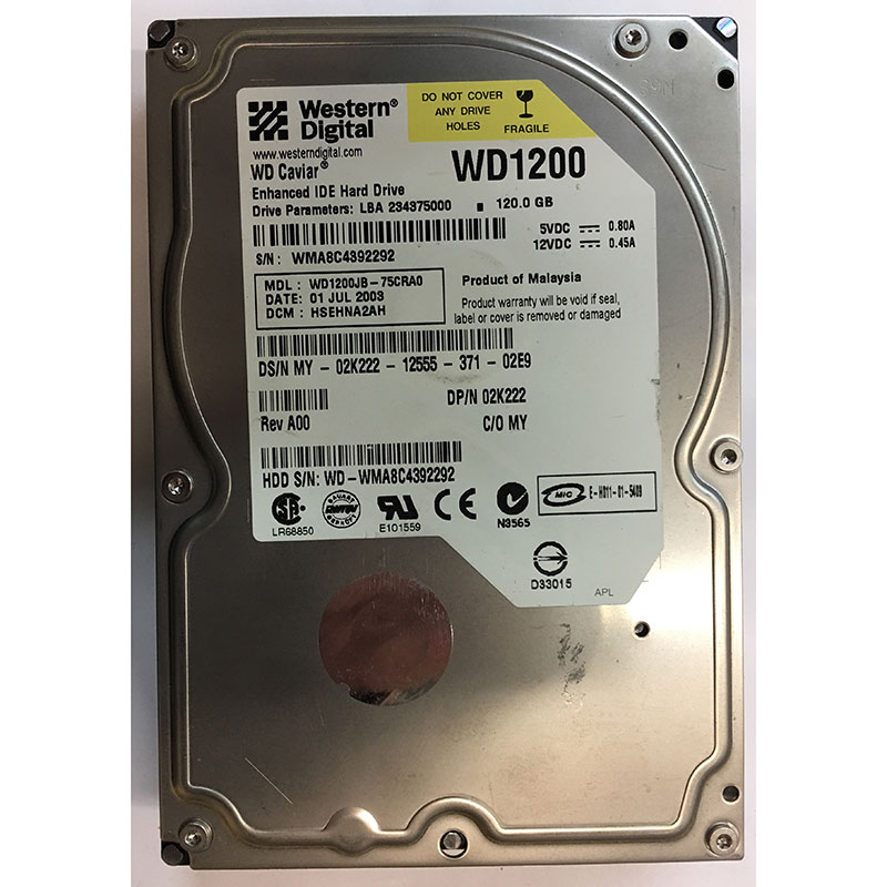 WD1200JB-75CRA0 – Western Digital 120GB IDE 3.5″ HDD Disk Drive