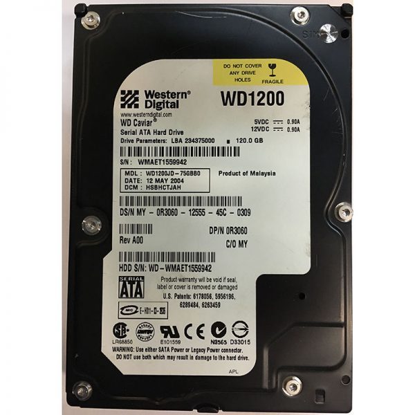 0R3060 - Dell 120GB 7200 RPM SATA 3.5" HDD