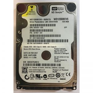 437957-001 - HP 120GB 5400 RPM SATA 2.5" HDD