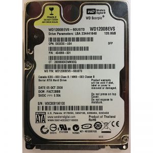 454999-001 - HP 120GB 5400 RPM SATA 2.5" HDD
