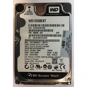 455079-001 - HP 120GB 7200 RPM SATA 2.5" HDD Western Digital, WD1200BEKT version