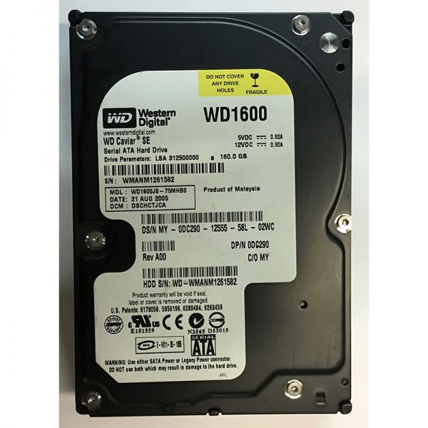 0DC290 - Dell 160GB 7200 RPM SATA 3.5" HDD