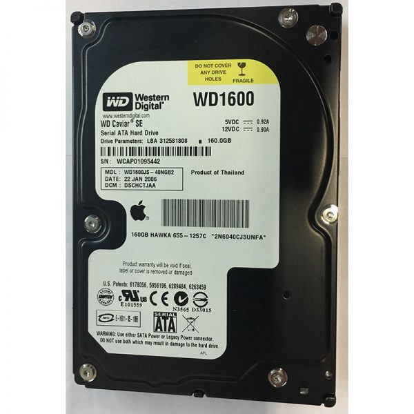 655-1257C - Apple 160GB 7200 RPM SATA 3.5" HDD