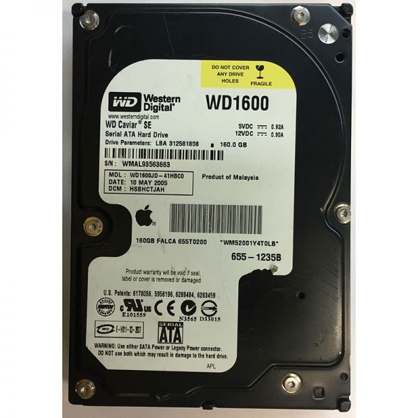 655-1235B - Apple 160GB 7200 RPM SATA 3.5" HDD
