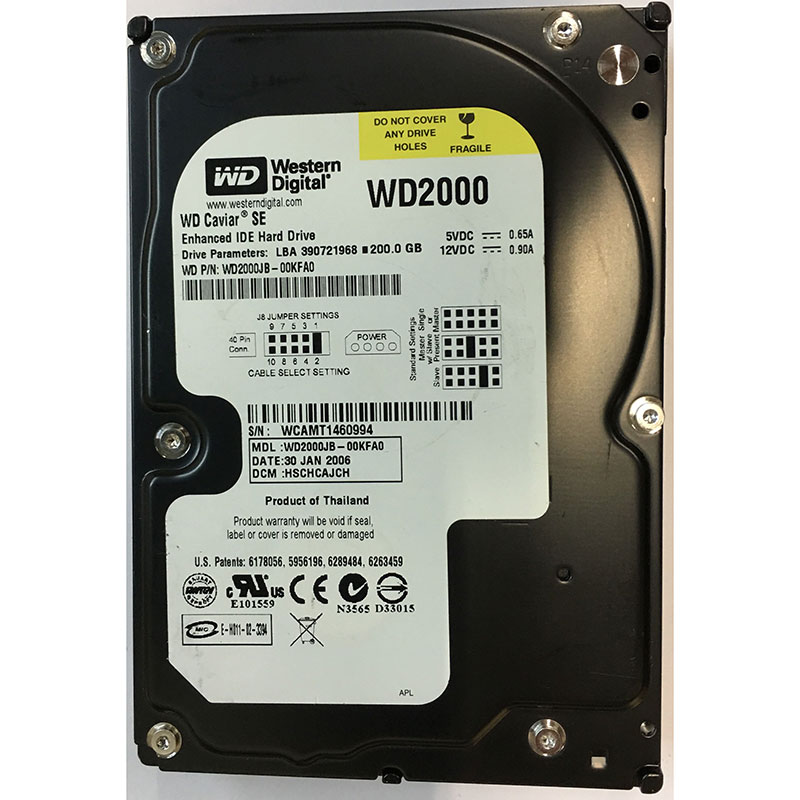 WD2000JB-00KFA0 - Western Digital 200GB 7200 RPM IDE 3.5" HDD
