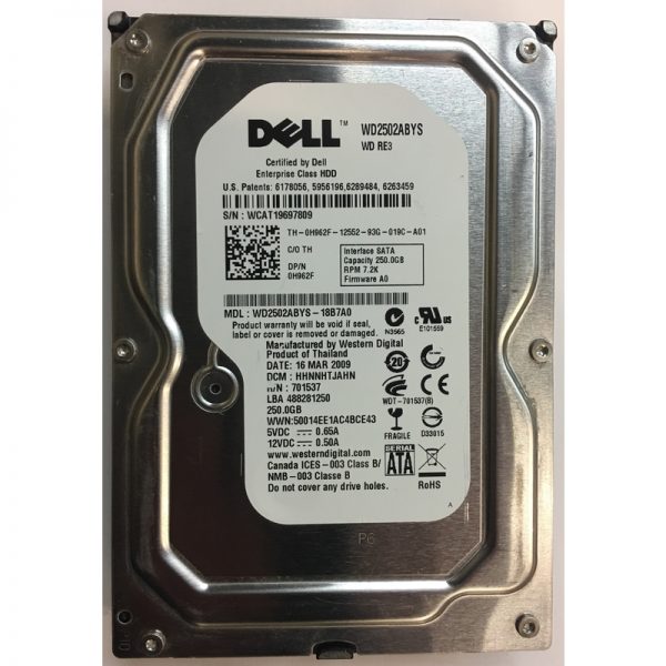 WD2502ABYS-18B7A0 - Western Digital 250GB 7200 RPM SATA 3.5" HDD w/tray