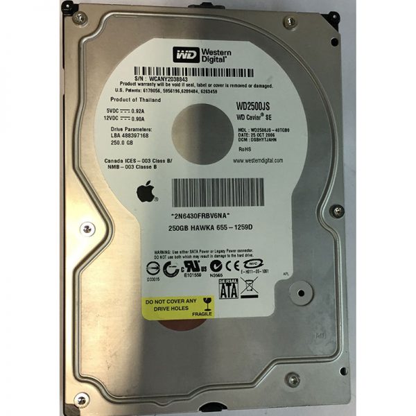 655-1259D - Apple 250GB 7200 RPM SATA 3.5" HDD