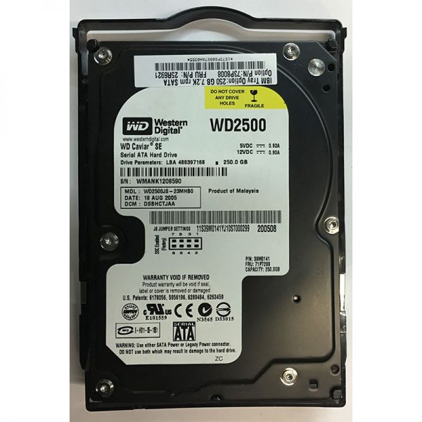 39M0141 - IBM 250GB 7200 RPM SATA 3.5" HDD 71P7299 version