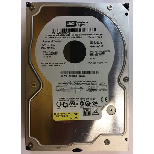 WD2500JS-00SGB0 - Western Digital 250GB 7200 RPM SATA 3.5" HDD