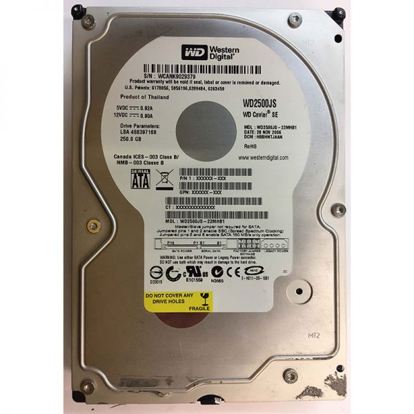 WD2500JS-22MHB1 - Western Digital 250GB 7200 RPM SATA 3.5" HDD