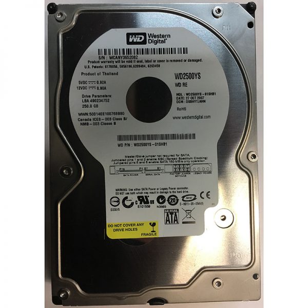 WD2500YS - Western Digital 250GB 7200 RPM SATA 3.5" HDD