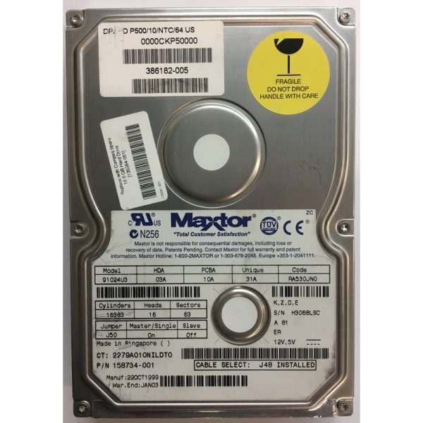 158734-001 - Compaq 10GB 7200 RPM IDE 3.5" HDD
