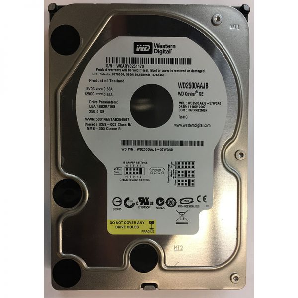 WD2500AAJB - Western Digital 250GB 7200 RPM IDE 3.5" HDD